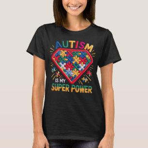Camiseta Escudo de Super-Herói Conscientização do Autismo