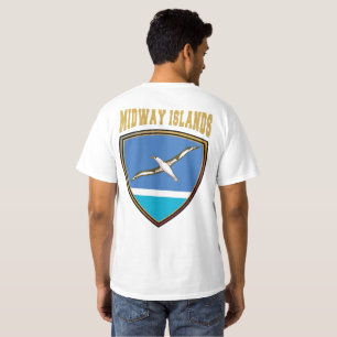 Camiseta Escudo do Panfleto das Ilhas Midway