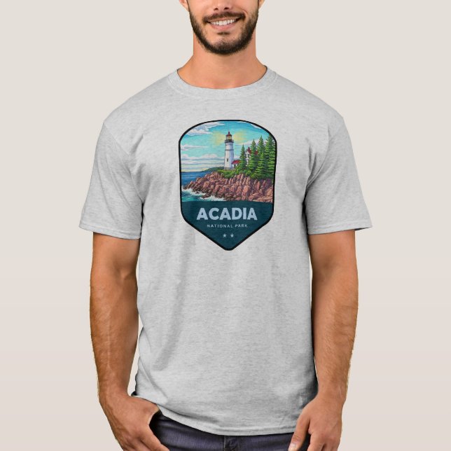 Camiseta Escudo do Parque Nacional Acadia (Frente)