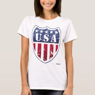 Camiseta Escudo dos EUA - desgastado