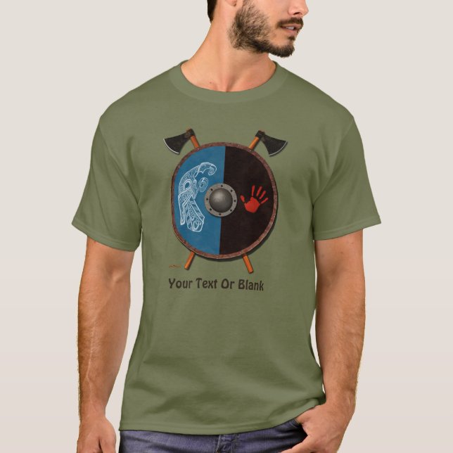 Camiseta Escudo e Machados Viking (Frente)