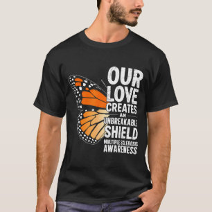 Camiseta Escudo Inquebrável Conscientização da Esclerose Mú
