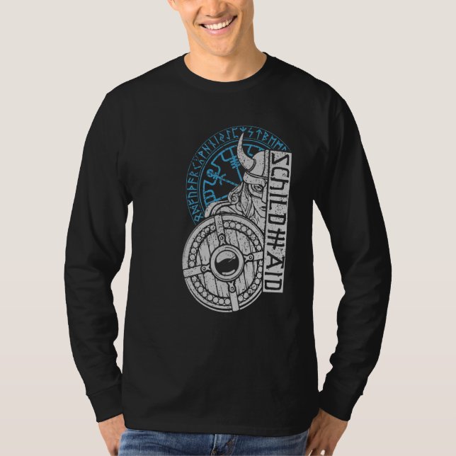 Camiseta Escudo Maiden Warrior Valhalla Norse Compass Vikin (Frente)