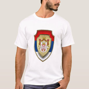 Camiseta Escudo medieval sérvio  Brasão de armas da Sérvia 