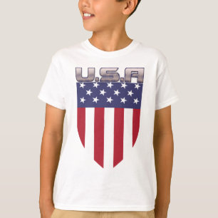 Camiseta escudo patriota da bandeira americana