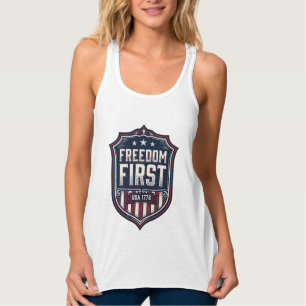 Camiseta Escudo Patriótico Freedom First EUA 1776