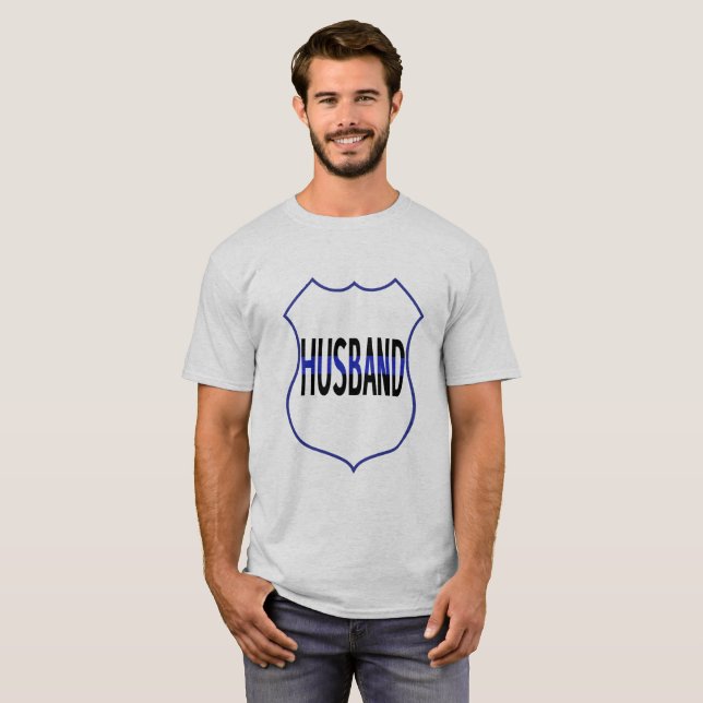 Camiseta Escudo Policial Banda Larga Blue Line T-shirt masc (Frente Completa)