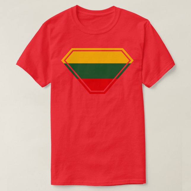 Camiseta Escudo SuperEmpoderado da Lituânia (Frente do Design)
