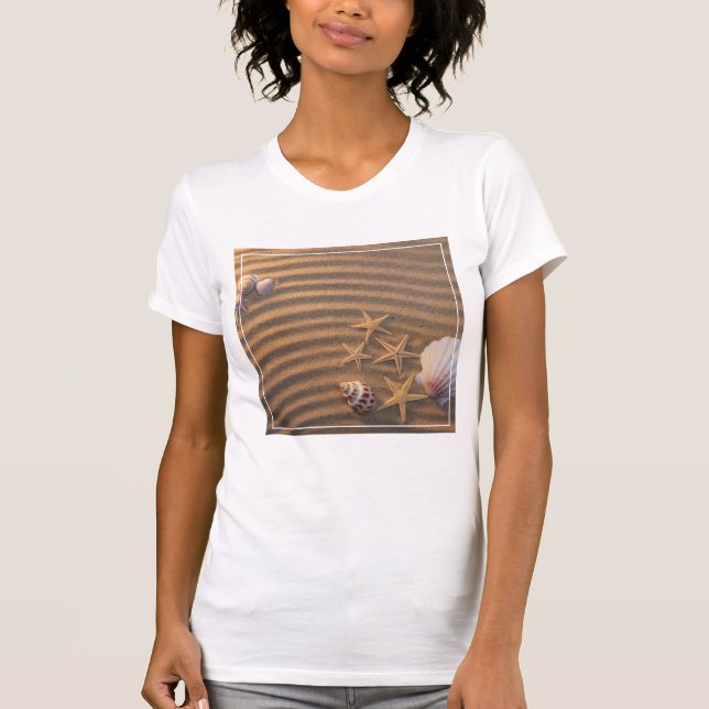 Camiseta Escudos e estrela do mar do mar (Frente)