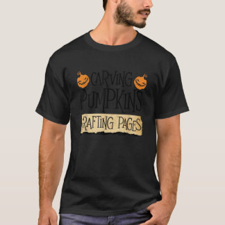 Camiseta Esculpindo Abóboras Páginas de Artesanato Scrapboo