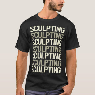 Camiseta Escultura de Escultor de Texto Branco