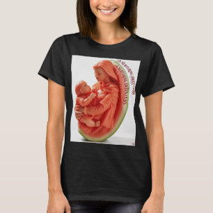Camiseta Escultura de melancia de mãe e filho Mulher Organi