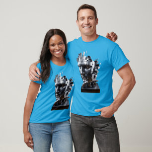 Camiseta Escultura de metal com rosto bonito e fantasma