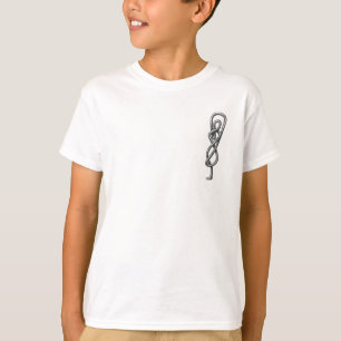 Camiseta Escultura de Nó de Prata Torcido para Crianças