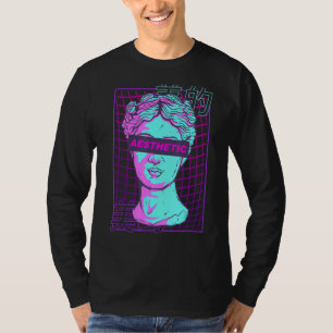 Camiseta Escultura Grega de Busto Japonês Aestética Vaporwa