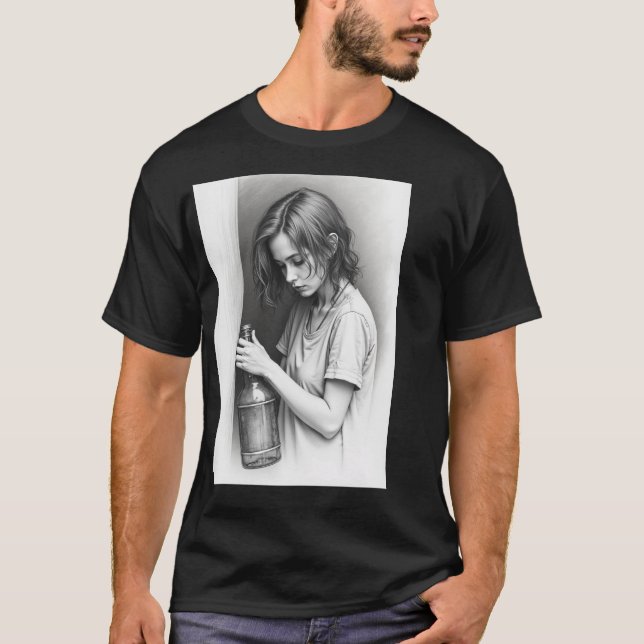 Camiseta Escura Básica."Garrafa Vazia, Adventur Se (Frente)