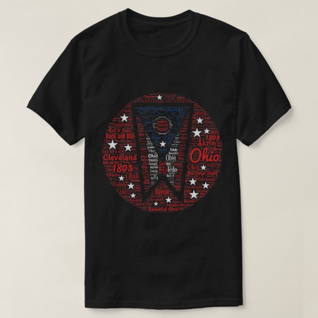 Camiseta Escura de Arte em Ohio, de Homens (Frente do Design)