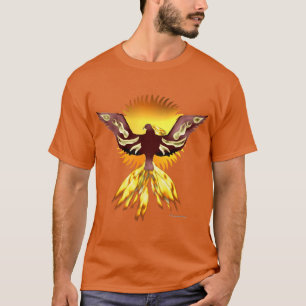 Camiseta Escura dos Homens da Phoenix Vermelha e D