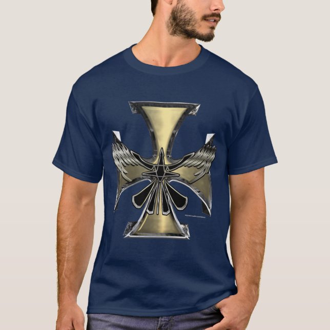 Camiseta Escura Masculina da Cruz de Ferro (Frente)