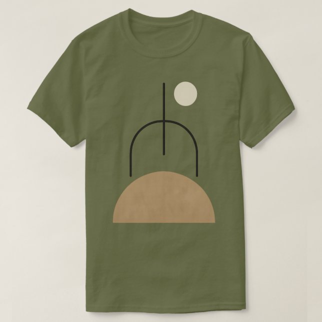 Camiseta escura Trabalho de arte de forma minimali (Frente do Design)