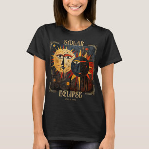 Camiseta Escuridão Meu Antigo Amigo Cat Solar Eclipse Abril