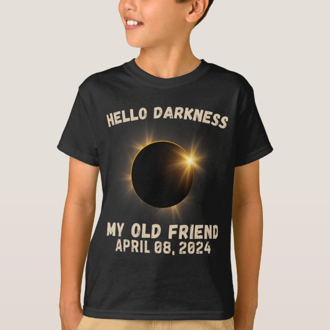 Camiseta Escuridão Meu Velho Amigo Eclipse Solar Eclipse 4. (Frente)