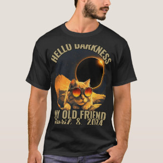 Camiseta Escuridão Meu Velho Gato Amigo Com Geleias Eclipse