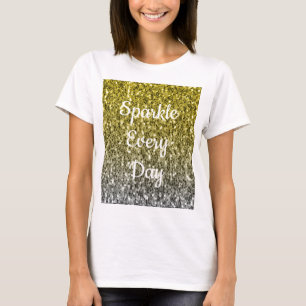 Camiseta Escuro cinza amarelo-ombre Sparkle escuro todos os