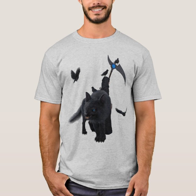 Camiseta Escuro com guardião e corvos (Frente)