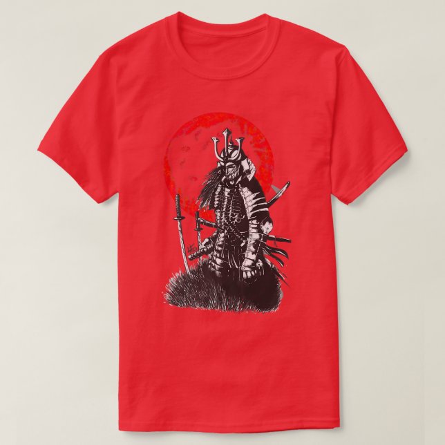 Camiseta Escuro Samurai Warrior Sword Martial Arts (Frente do Design)
