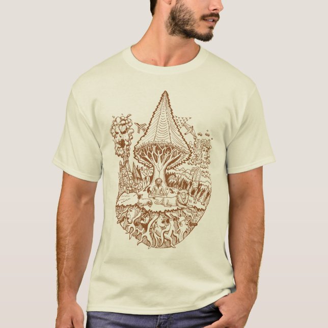 Camiseta Escute a tinta de Brown das raizes (Frente)