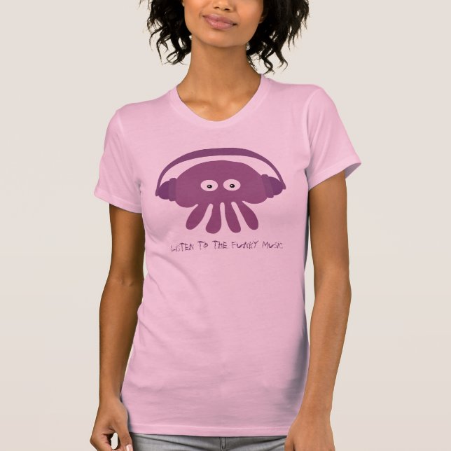 Camiseta Escute o t-shirt funky das medusa do lilac da (Frente)