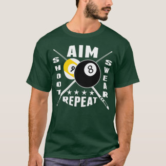 Camiseta Esfera 9 bola Aim Shoot Sweat Repetir Billiards T