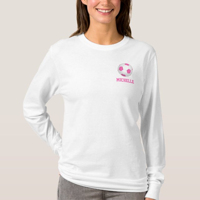 Camiseta Esfera branca rosa moderna - adicionar nome (Frente)