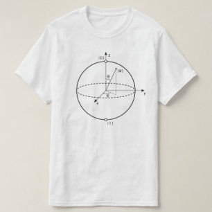 Camiseta Esfera de Bloqueio   Física Quântica (Qubit) / Mat