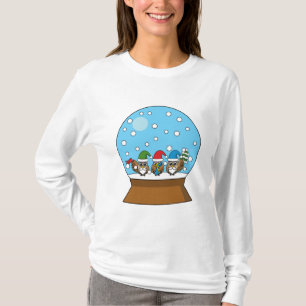 Camiseta Esfera de Neve com Três Corujas Gnomo
