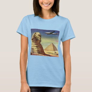 Camiseta Esfinge do Excelente Vintage de Giza, Pirâmides do