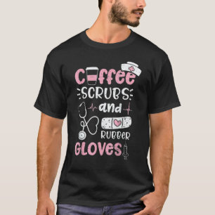 Camiseta Esfoliantes De Café E Luvas De Borracha Enfermage