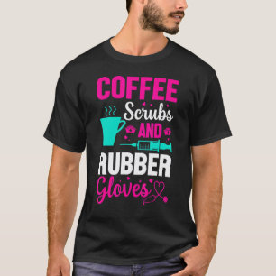 Camiseta Esfoliantes De Café E Luvas De Borracha Médico E