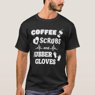 Camiseta Esfoliantes De Café E Luvas De Borracha Para A Saú