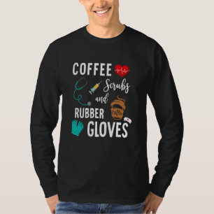 Camiseta Esfregões De Café E Luvas De Borracha