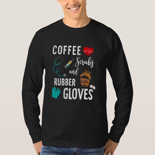 Camiseta Esfregões De Café E Luvas De Borracha (Frente)
