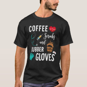 Camiseta Esfregões De Café E Luvas De Borracha
