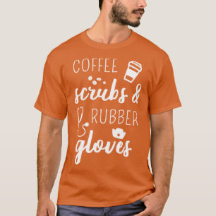 Camiseta Esfregões De Café E Luvas De Borracha