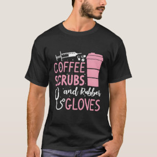 Camiseta Esfregões De Café E Luvas De Borracha Doces