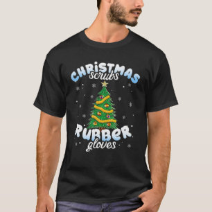 Camiseta Esfregões de Natal Luvas de borracha escrupulosas