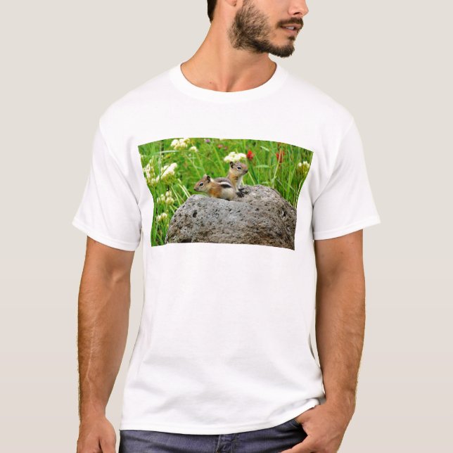 Camiseta Esfregões e flores silvestres (Frente)