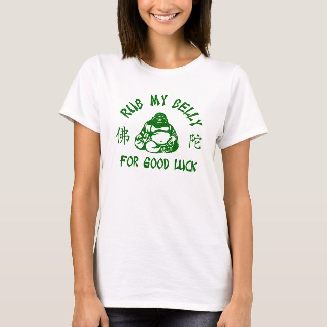 Camiseta Esfregue minha barriga de Buda (Frente)