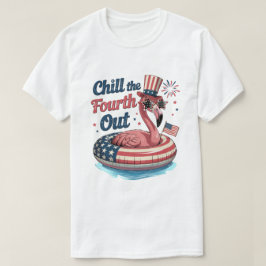 Camiseta Esfrie o Quarto Fora Flamingo Engraçado 4 de Julho