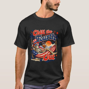 Camiseta Esfrie o Quarto Patriótico Esqueleto Praia